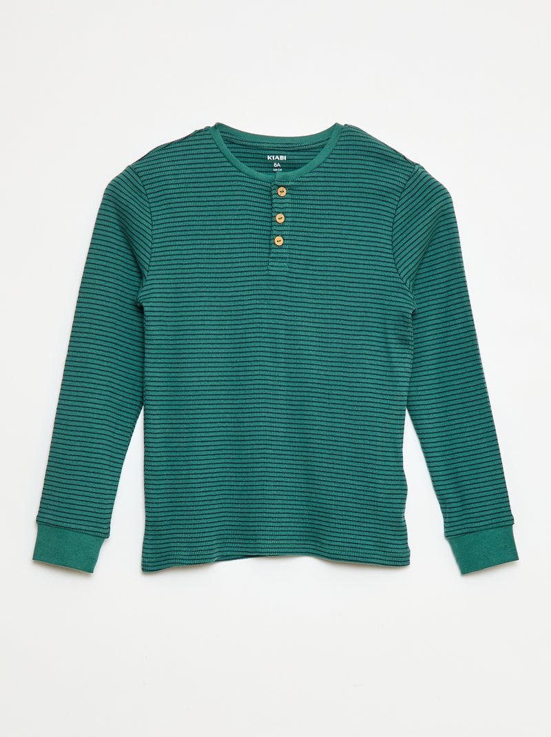 Pigiama composto da t-shirt + pantaloni a coste - 2 pezzi Verde - Kiabi