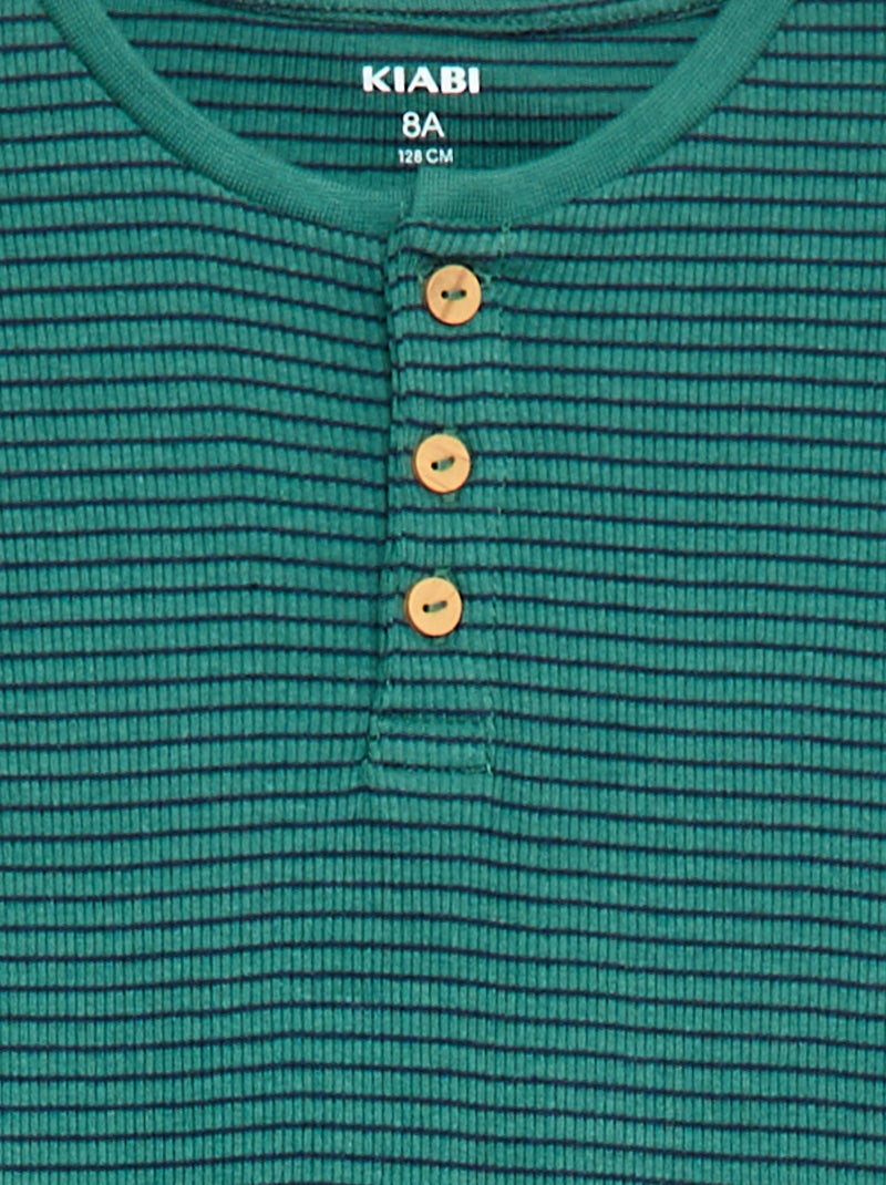 Pigiama composto da t-shirt + pantaloni a coste - 2 pezzi Verde - Kiabi