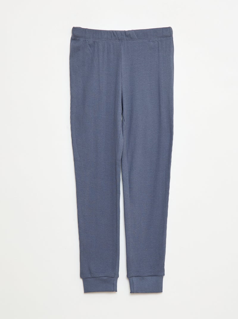 Pigiama composto da t-shirt + pantaloni a costine - 2 pezzi Grigio - Kiabi