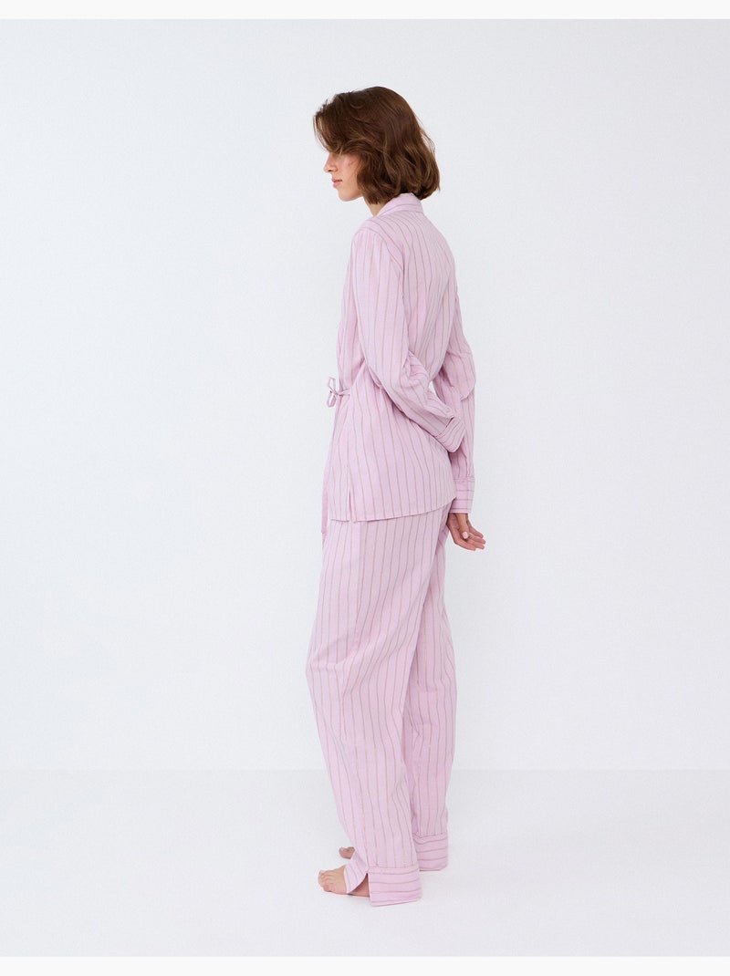 Pigiama con camicia a righe, mo fashion Rosa - Kiabi