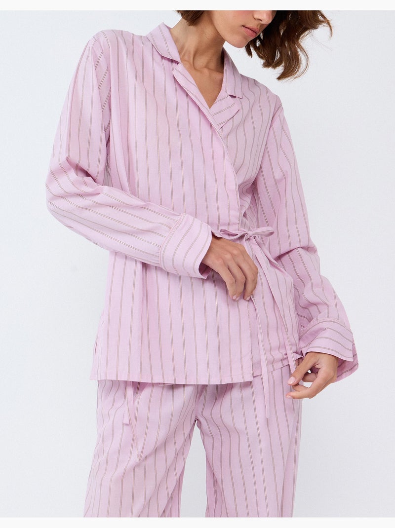 Pigiama con camicia a righe, mo fashion Rosa - Kiabi