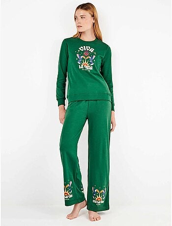 Pigiama con felpa e pantaloni di frida kahlo
