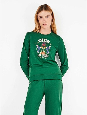 Pigiama con felpa e pantaloni di frida kahlo