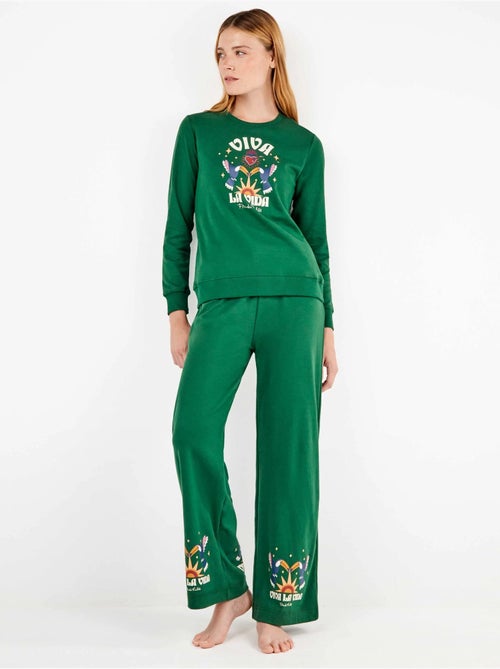 Pigiama con felpa e pantaloni di frida kahlo - Kiabi