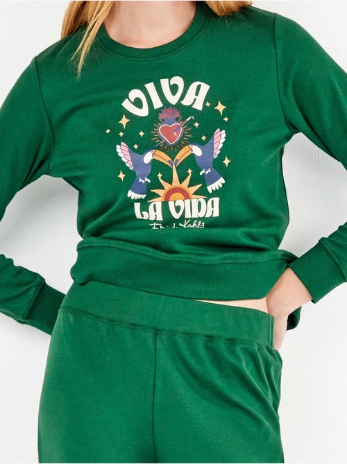 Pigiama con felpa e pantaloni di frida kahlo - Kiabi