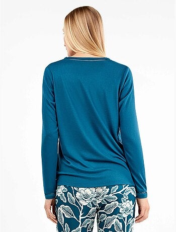 Pigiama con pantalone stampato a contrasto