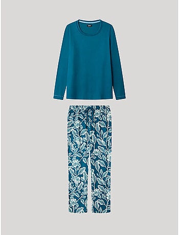 Pigiama con pantalone stampato a contrasto