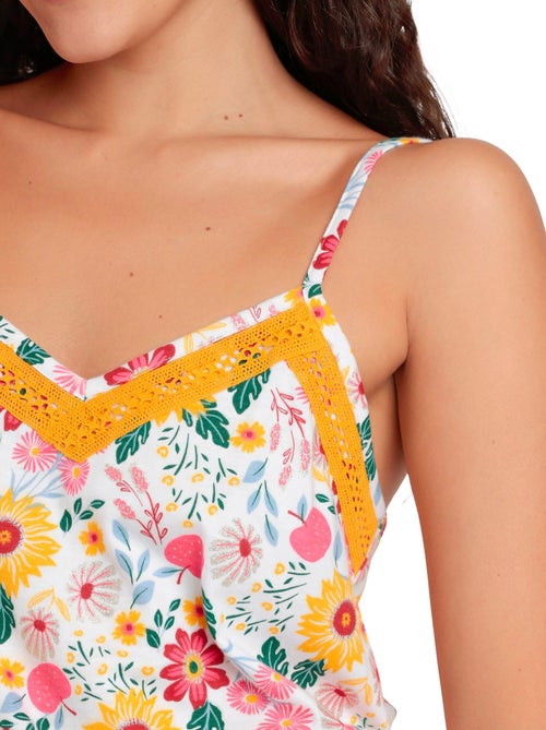 Pigiama con spalline ADMAS da donna con fiori dorati - Kiabi