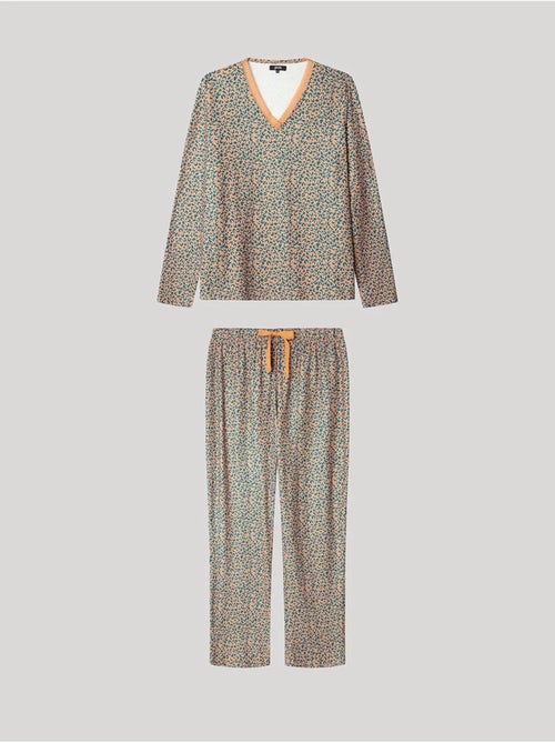 Pigiama con stampa animalier con pizzo e pantaloni regolabili - Kiabi Pigiama con stampa animalier con pizzo e pantaloni regolabili - Kiabi