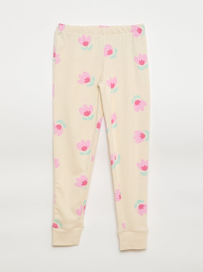 Pigiama coordinato stampato t-shirt + pantaloni - 2 pezzi Bianco - Kiabi