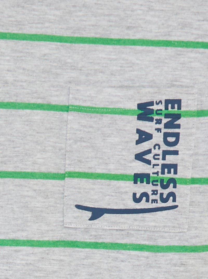 Pigiama corto 2 pezzi - t-shirt con  stampa + pantaloncini GRIGIO - Kiabi