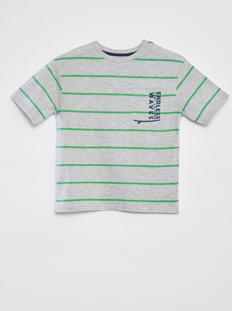 Pigiama corto 2 pezzi - t-shirt con  stampa + pantaloncini GRIGIO - Kiabi