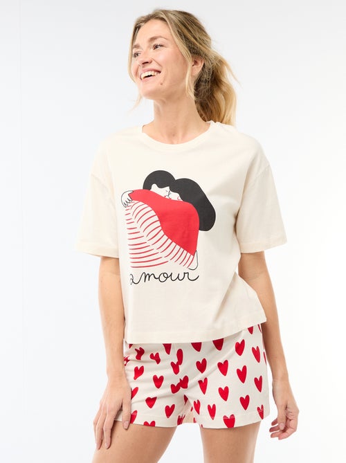Pigiama corto 2 pezzi 'Agathe Sorlet x Kiabi' - San Valentino - Kiabi