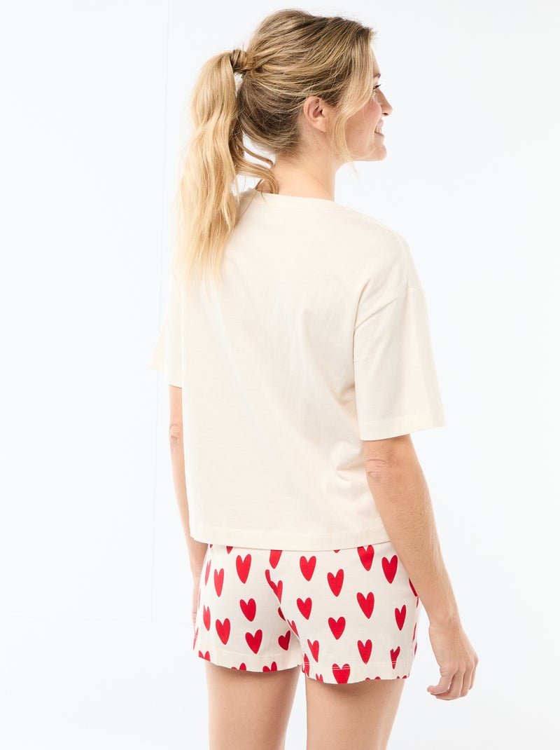 Pigiama corto 2 pezzi 'Agathe Sorlet x Kiabi' - San Valentino Bianco - Kiabi
