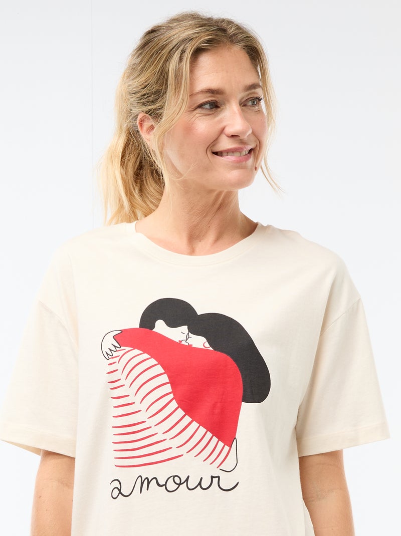 Pigiama corto 2 pezzi 'Agathe Sorlet x Kiabi' - San Valentino Bianco - Kiabi