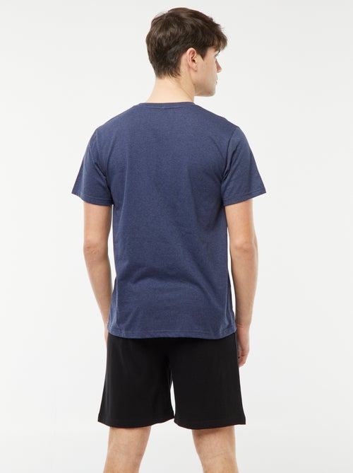 Pigiama corto 2 pezzi con scritta - Kiabi