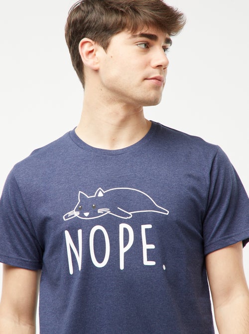 Pigiama corto 2 pezzi con scritta - Kiabi