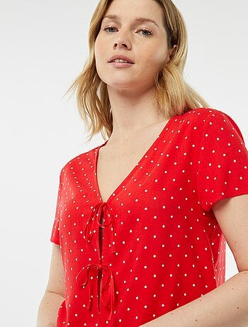 Pigiama corto 2 pezzi con t-shirt annodata