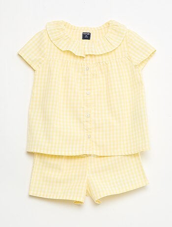 Pigiama corto 2 pezzi in cotone