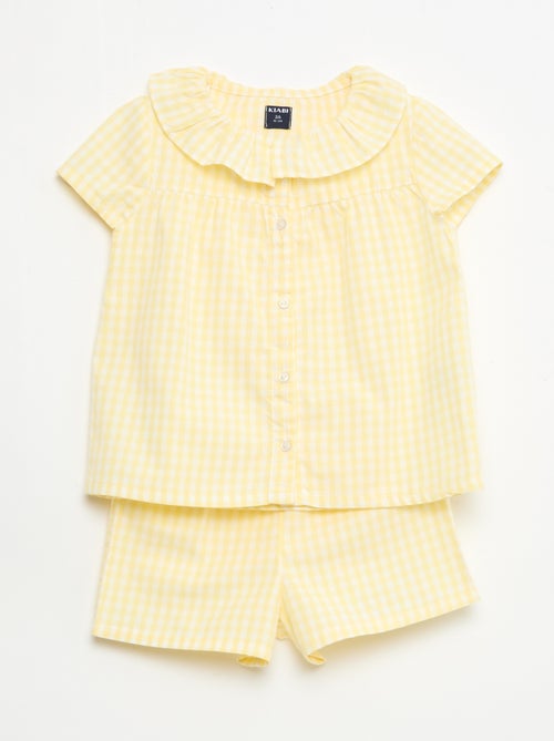 Pigiama corto 2 pezzi in cotone - Kiabi