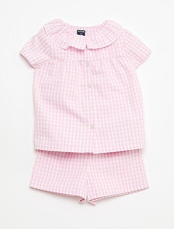 Pigiama corto 2 pezzi in cotone