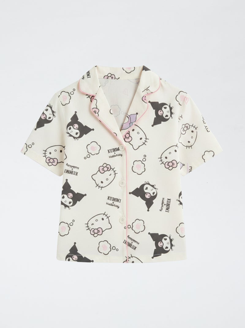 Pigiama corto 2 pezzi in jersey di cotone 'Hello Kitty' Viola - Kiabi