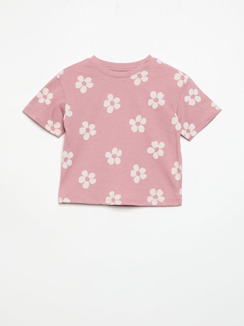 Pigiama corto 2 pezzi in jersey stampato Rosa - Kiabi