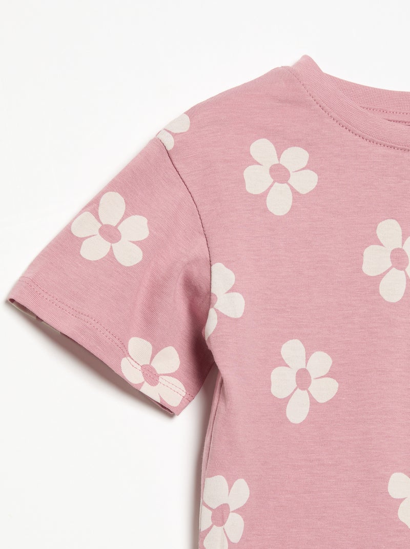 Pigiama corto 2 pezzi in jersey stampato Rosa - Kiabi