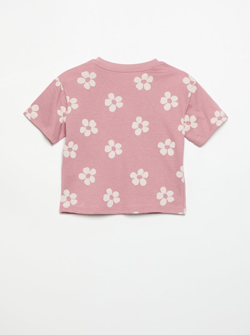 Pigiama corto 2 pezzi in jersey stampato Rosa - Kiabi