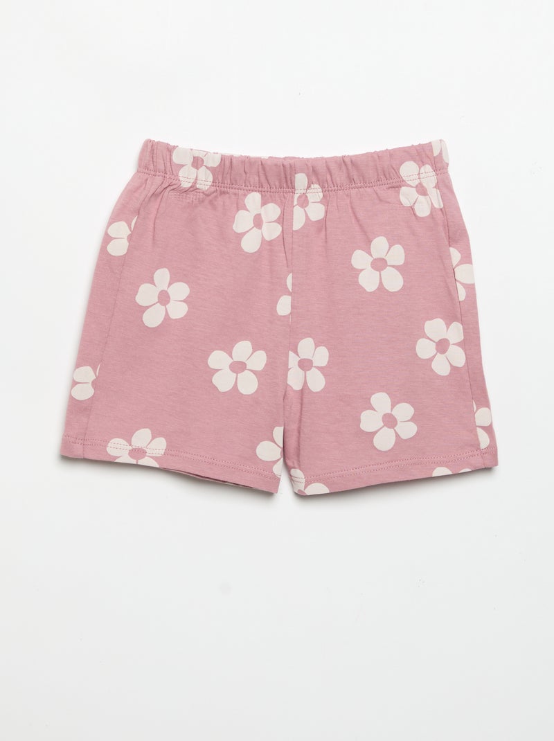 Pigiama corto 2 pezzi in jersey stampato Rosa - Kiabi