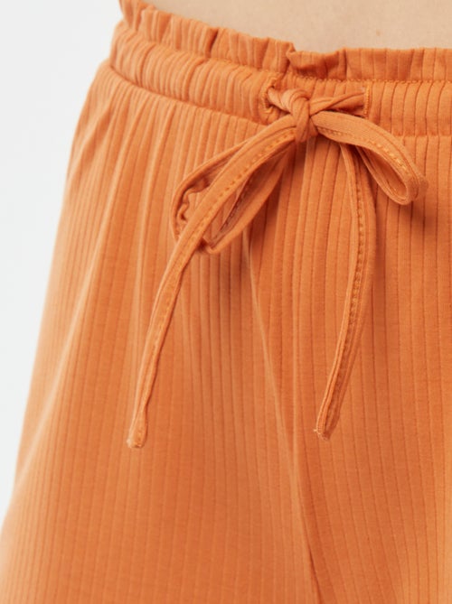 Pigiama corto 2 pezzi in maglia a coste - Kiabi