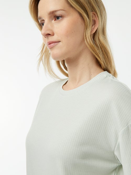 Pigiama corto 2 pezzi in maglia a coste - Kiabi