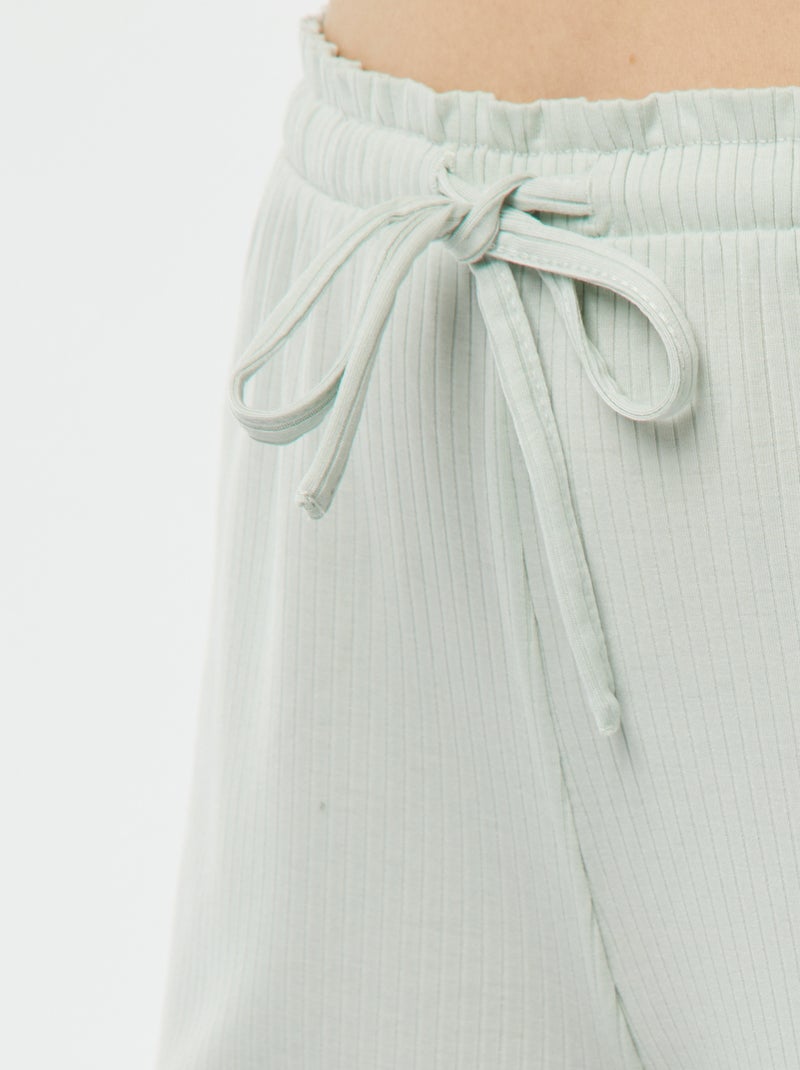 Pigiama corto 2 pezzi in maglia a coste BLU - Kiabi