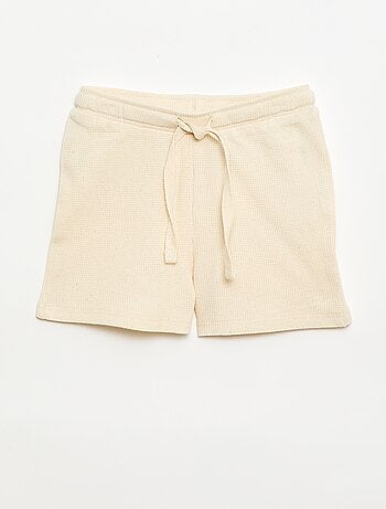 Pigiama corto 2 pezzi in maglia a costine