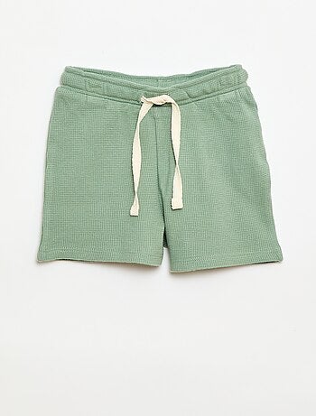 Pigiama corto 2 pezzi in maglia a costine