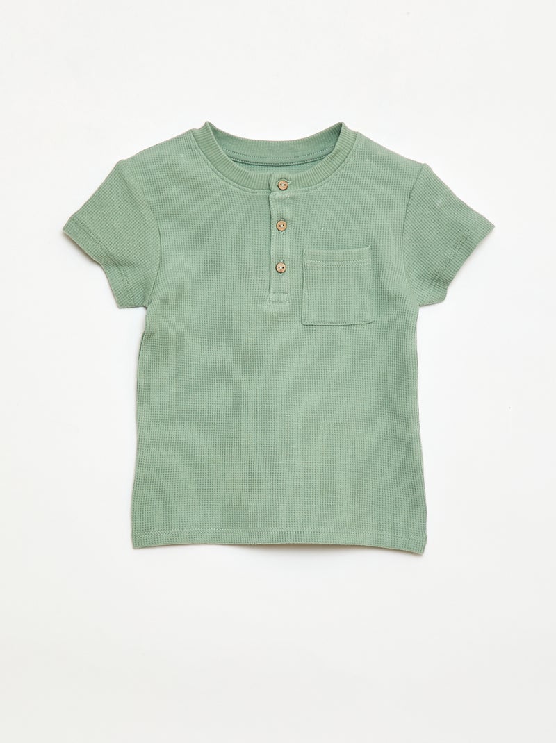 Pigiama corto 2 pezzi in maglia a costine Verde - Kiabi