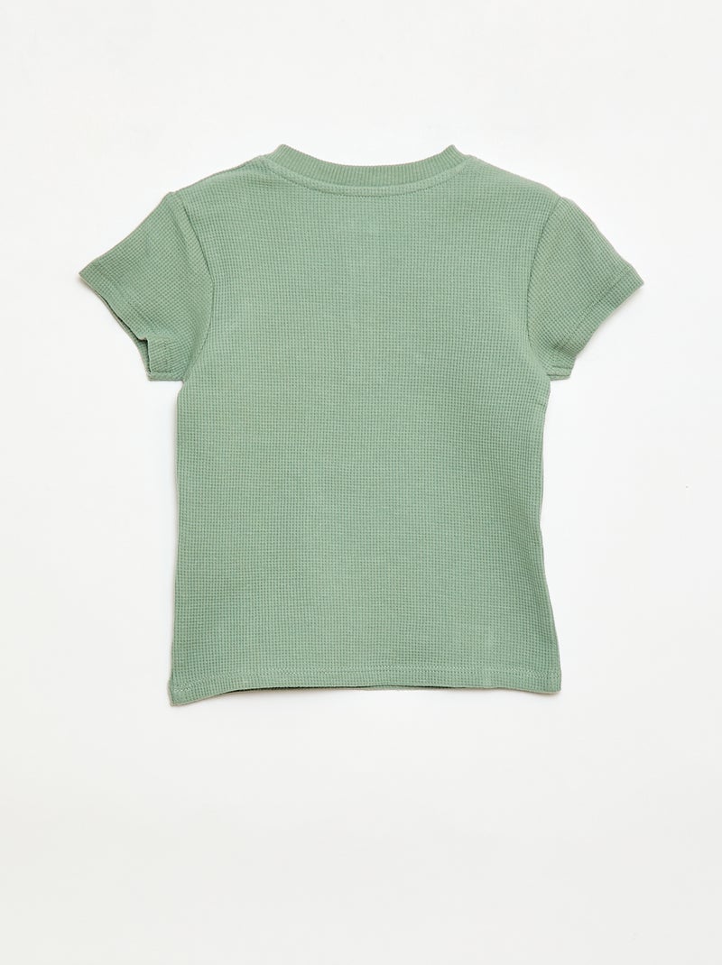 Pigiama corto 2 pezzi in maglia a costine Verde - Kiabi