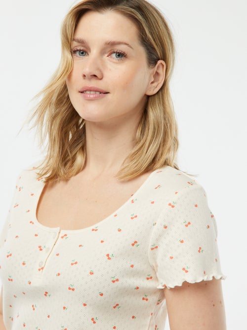 Pigiama corto 2 pezzi in maglia pointelle - Kiabi