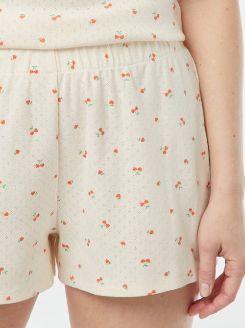 Pigiama corto 2 pezzi in maglia pointelle - Kiabi