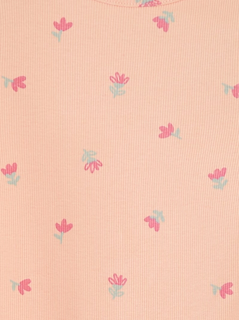 Pigiama corto a costine con orli smerlati ARANCIONE - Kiabi