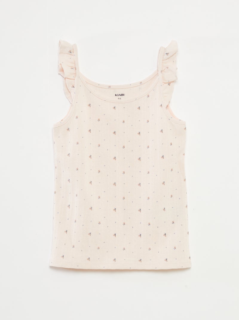 Pigiama corto canotta con volant + shorts - 2 pezzi Rosa - Kiabi