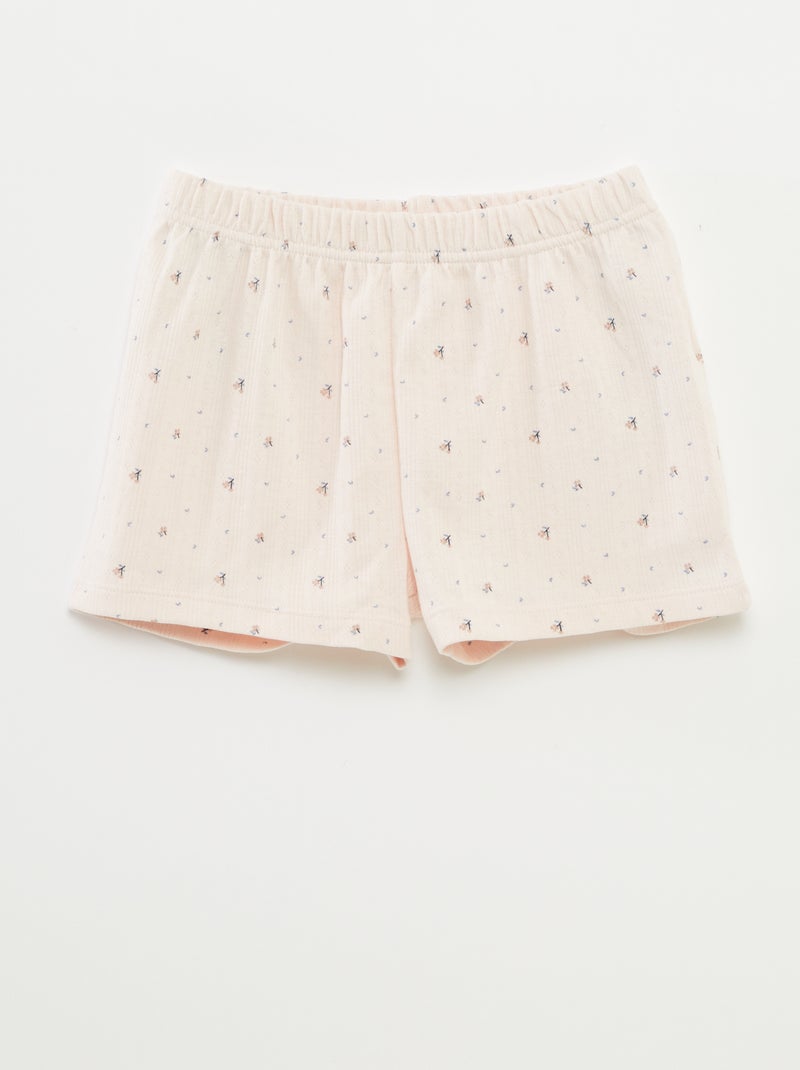 Pigiama corto canotta con volant + shorts - 2 pezzi Rosa - Kiabi