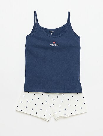 Pigiama corto canotta + pantaloncini - 2 pezzi