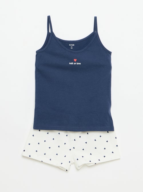 Pigiama corto canotta + pantaloncini - 2 pezzi - Kiabi