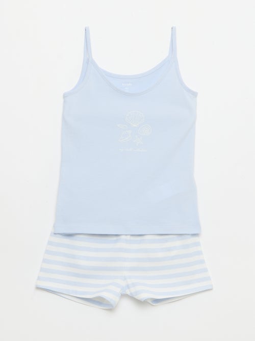 Pigiama corto canotta + pantaloncini - 2 pezzi - Kiabi
