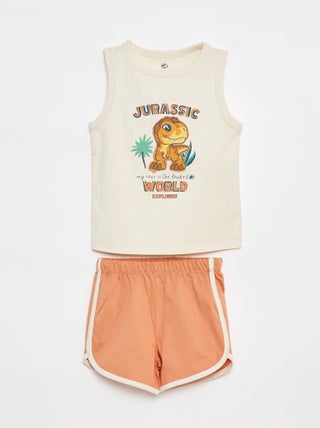 Pigiama corto canotta + shorts 'Jurassic World' - 2 pezzi