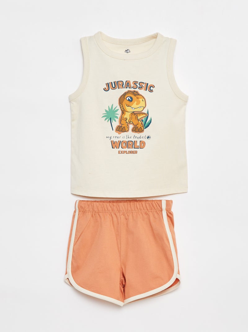 Pigiama corto canotta + shorts 'Jurassic World' - 2 pezzi BEIGE - Kiabi
