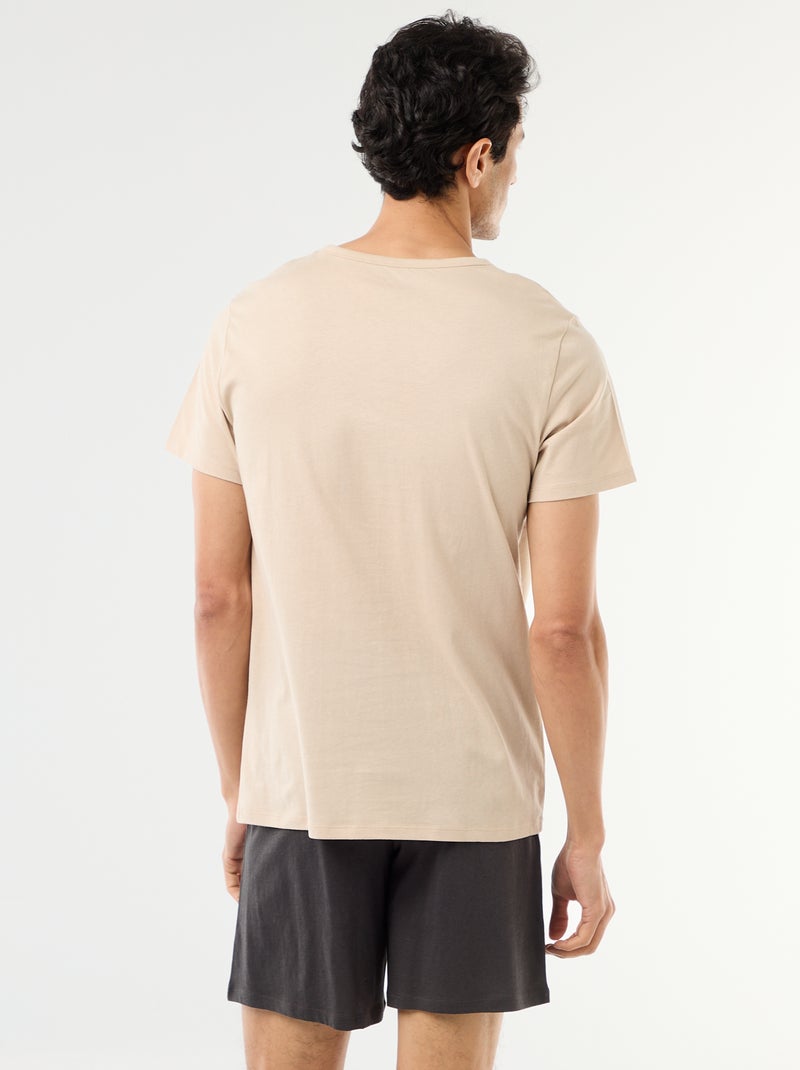 Pigiama corto composto da t-shirt + pantaloncini - 2 pezzi Beige - Kiabi