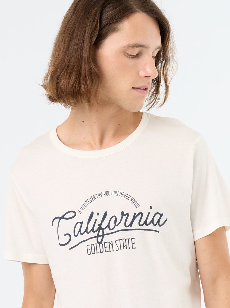 Pigiama corto composto da t-shirt + pantaloncini - 2 pezzi Bianco - Kiabi