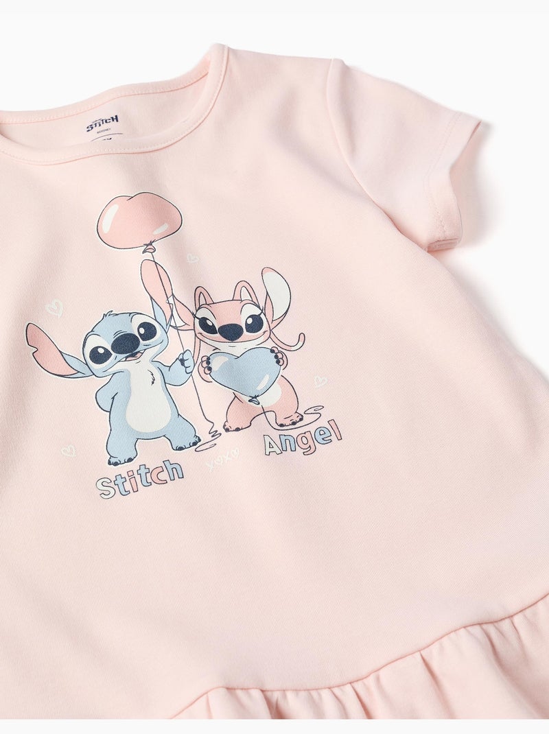 Pigiama corto con stampa di Stitch che si illumina al buio Rosa chiaro - Kiabi